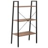 vidaXL Standing Shelf Dark brown and black Engineered wood, steel Medium