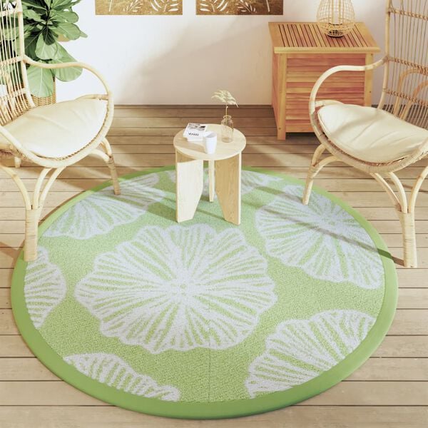vidaXL Outdoor Carpet Green Polypropylene (PP) 63 in diameter Portable