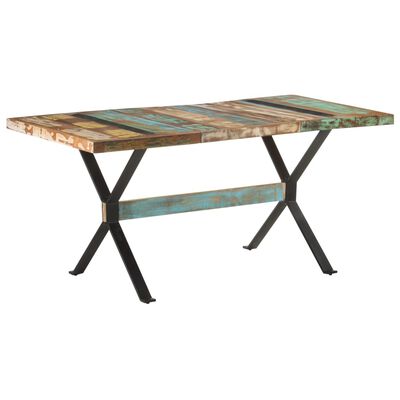 vidaXL Dining Table 63"x31.5"x29.9" Solid Reclaimed Wood