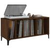 vidaXL Record Cabinet Brown Oak Engineered Wood, Metal Medium