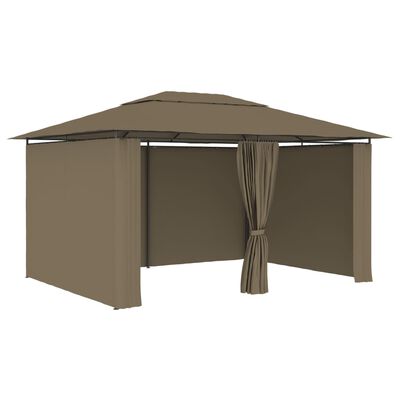 vidaXL Garden Marquee with Curtains 157.5"x118.1" Taupe 180 g/m?