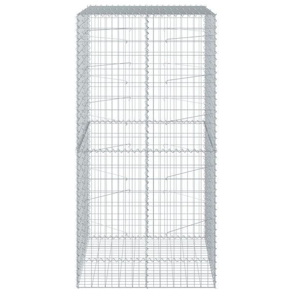 vidaXL Gabion Basket Silver Galvanized Iron Wire 39.4 x 39.4 x 78.7 in