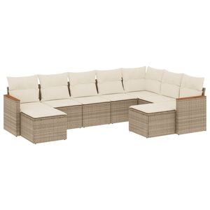 vidaXL Patio Sofa Set Beige, Cream white