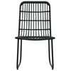 vidaXL Dining Set Black Poly rattan, powder-coated steel, tempered glass