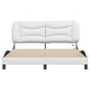 vidaXL Bed Frame White Faux Leather Full Bed Frame Rectangular