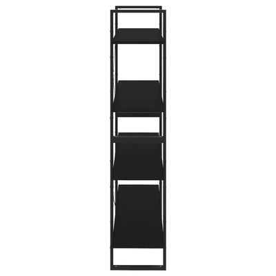 vidaXL 4-Tier Book Cabinet Black 39.4"x11.8"x55.1" Engineered Wood