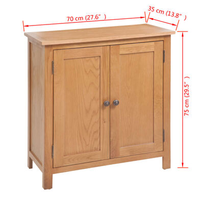 vidaXL Sideboard Solid Oak Wood 27.6"x13.8"x29.5" Brown