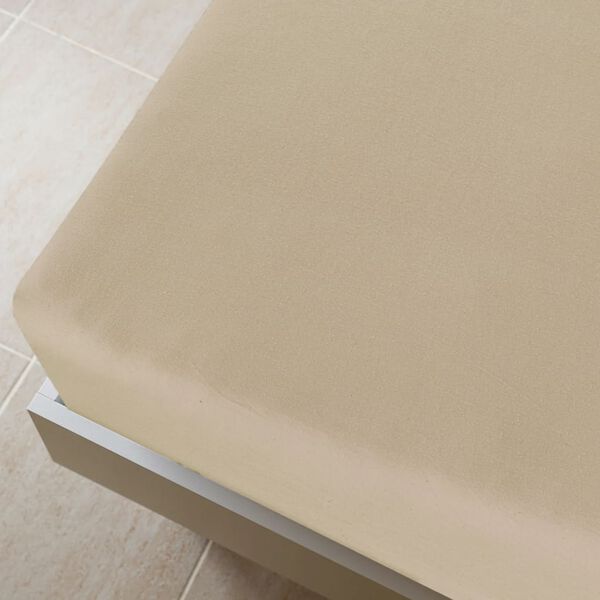 vidaXL Jersey Fitted Sheet Taupe 100% Cotton 63x78.7 in Bedding