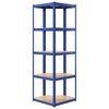 vidaXL 5-Layer Corner Shelf Blue Steel&Engineered Wood