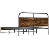 vidaXL Bed Frame Smoked Oak Steel, Engineered Wood Full Durable