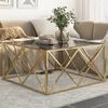 vidaXL Coffee Table Gold Stainless Steel 39.4 x 39.4 x 19.7 in