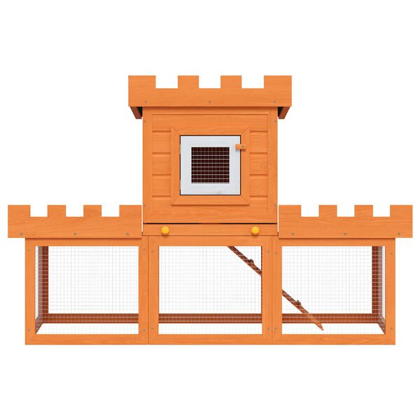 vidaXL Rabbit Hutch Wooden Brown and Green Roof