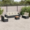 vidaXL Garden Sofa Set Black and Cream