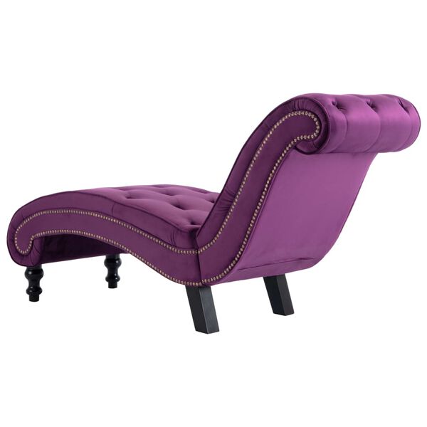 vidaXL Chaise Lounge Purple Velvet 57.1 x 20.5 x 30.3 in