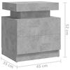 vidaXL Bedside Cabinet Concrete grey Engineered wood 17.7 x 13.8 x 20.5 in