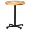 vidaXL Bistro Table Natural Mango Wood, Black Rough Mango Wood, Iron Small