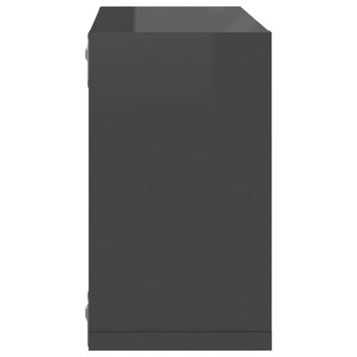 vidaXL Wall Cube Shelves 6 pcs High Gloss Gray 10.2"x5.9"x10.2"