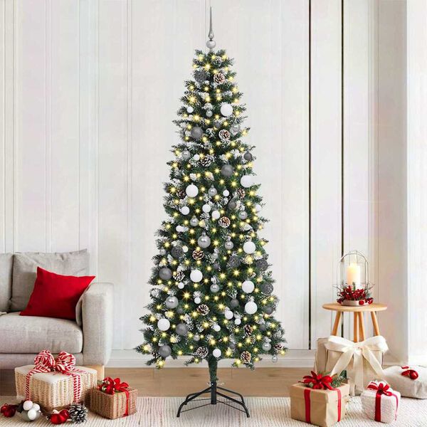 vidaXL Artificial Christmas Tree with 300 LEDs Green 82.68 in
