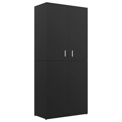 vidaXL Shoe Cabinet Black 31.5"x15.4"x70.1" Chipboard