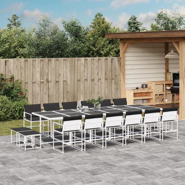 vidaXL Garden Dining Set White, Anthracite