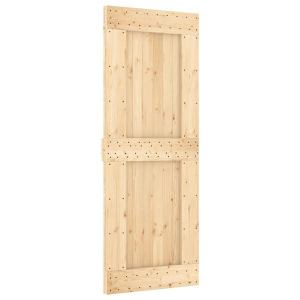 vidaXL Sliding Door with Hardware Set 31.5"x82.7" Solid Wood Pine