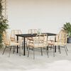 vidaXL Outdoor Dining Set Brown, Cream White