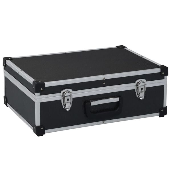 vidaXL Tool Suitcase 18.1"x13"x6.3" Black Aluminum