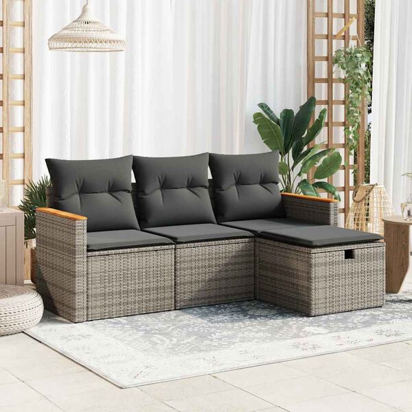 vidaXL Garden Sofa Set Grey