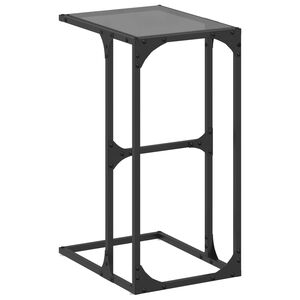 vidaXL Side Table Black glass Steel Small Side Table Rectangular