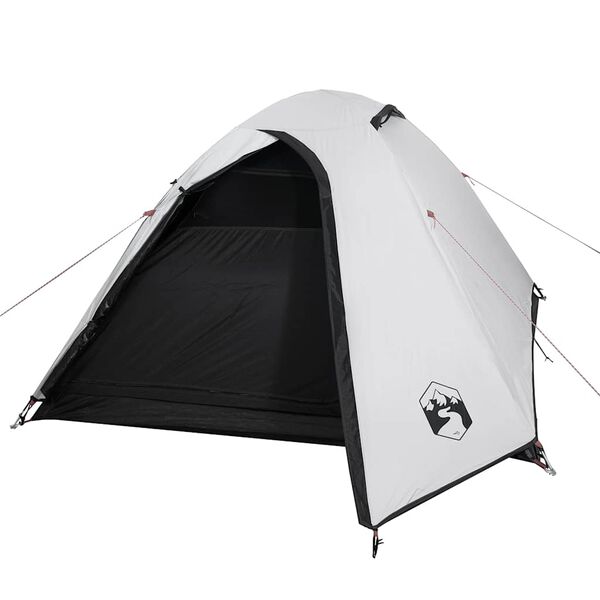 vidaXL Camping Tent Dome 3-Person White Blackout Fabric Waterproof