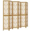 vidaXL Room Divider 6 Panels Brown Solid Wood Paulownia