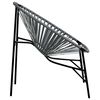 vidaXL Garden Chair Set Black and Light Gray PE Rattan, Powder-Coated Steel
