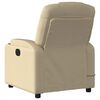 vidaXL Massage Recliner Chair Cream 100% Polyester Fabric, Metal, Plywood