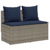 vidaXL 3 Piece Patio Dining Set with Cushions Gray Poly Rattan