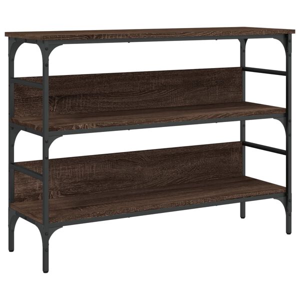 vidaXL Console Table Brown Oak Engineered Wood, Metal