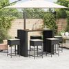 vidaXL Garden Bar Set Black PE rattan Large Removable Covers
