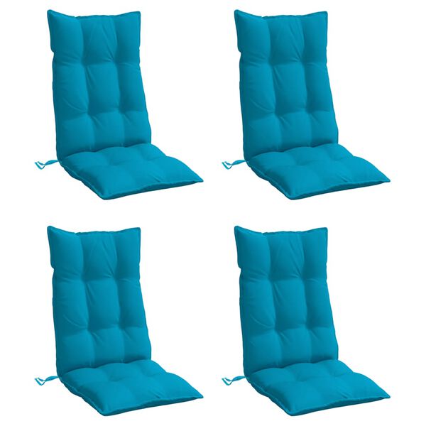 vidaXL Highback Chair Cushion Set of 4 Light Blue