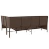 vidaXL Patio Sofa Brown and Red PE rattan, powder-coated steel, polyester