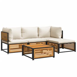 vidaXL Garden Sofa Set Cream White