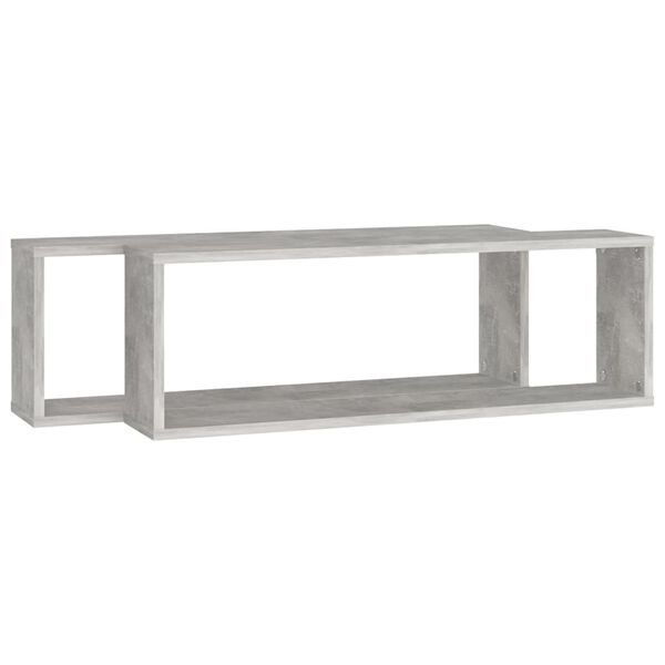 vidaXL Wall Shelf Set of 2 Concrete Gray Engineered Wood Medium