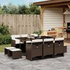 vidaXL Garden Dining Set Brown, Black, Cream White