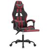 vidaXL Gaming Chair with Footrest Black and Wine Red Faux Leather