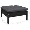 vidaXL Garden Lounge Set Black Solid pinewood Large Modular
