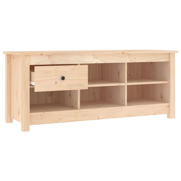 vidaXL Shoe Cabinet Natural Pine Solid Pine Wood Medium Shoe Cabinet