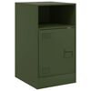 vidaXL Bedside Cabinet Set of 2 Olive Green Cold-rolled steel Standard