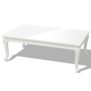 vidaXL High Gloss Coffee Table Shiny white MDF and Plastic