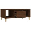 vidaXL Coffee Table Brown Oak Engineered Wood, Solid Eucalyptus Wood Large