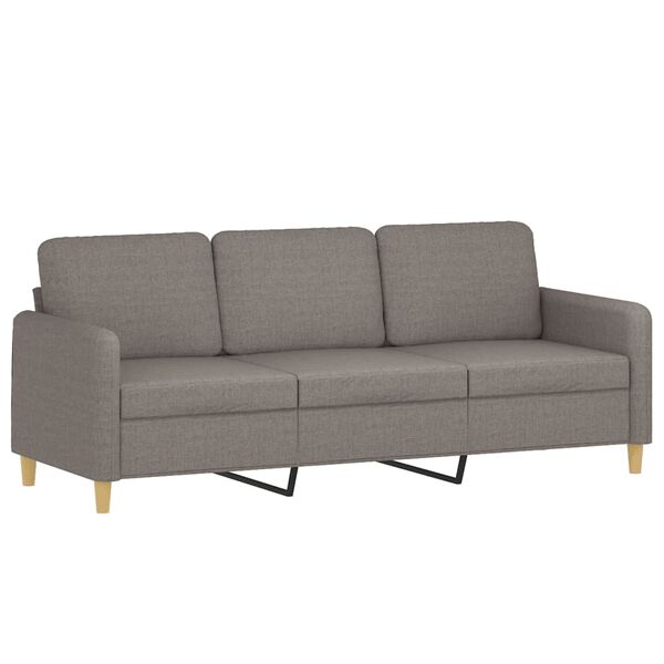 vidaXL 3-seater Sofa Taupe Polyester 3-seater Durable 3-Seater Sofa