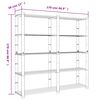 vidaXL 5-Tier Storage Rack Black 66.9x15.0x66.9" Solid Wood Pine
