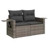 vidaXL Garden Sofa Set Grey, Dark Grey PE Rattan 7 Piece Set